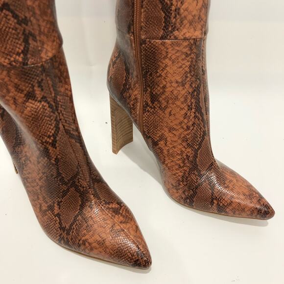 Billini Dare You To Try Heeled Snake Print Knee High Boots Multicolor Size 8 - Picture 5 of 10